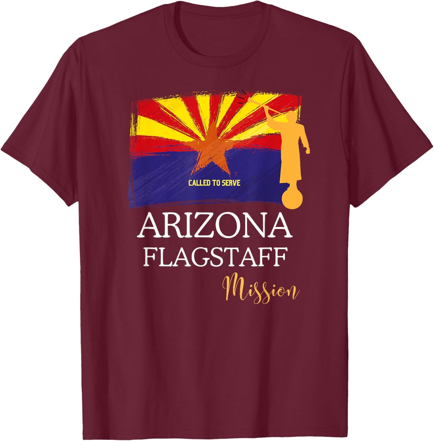 Arizona Flagstaff Mormon LDS Mission Missionary T-Shirt - T-Shirt | Maroon