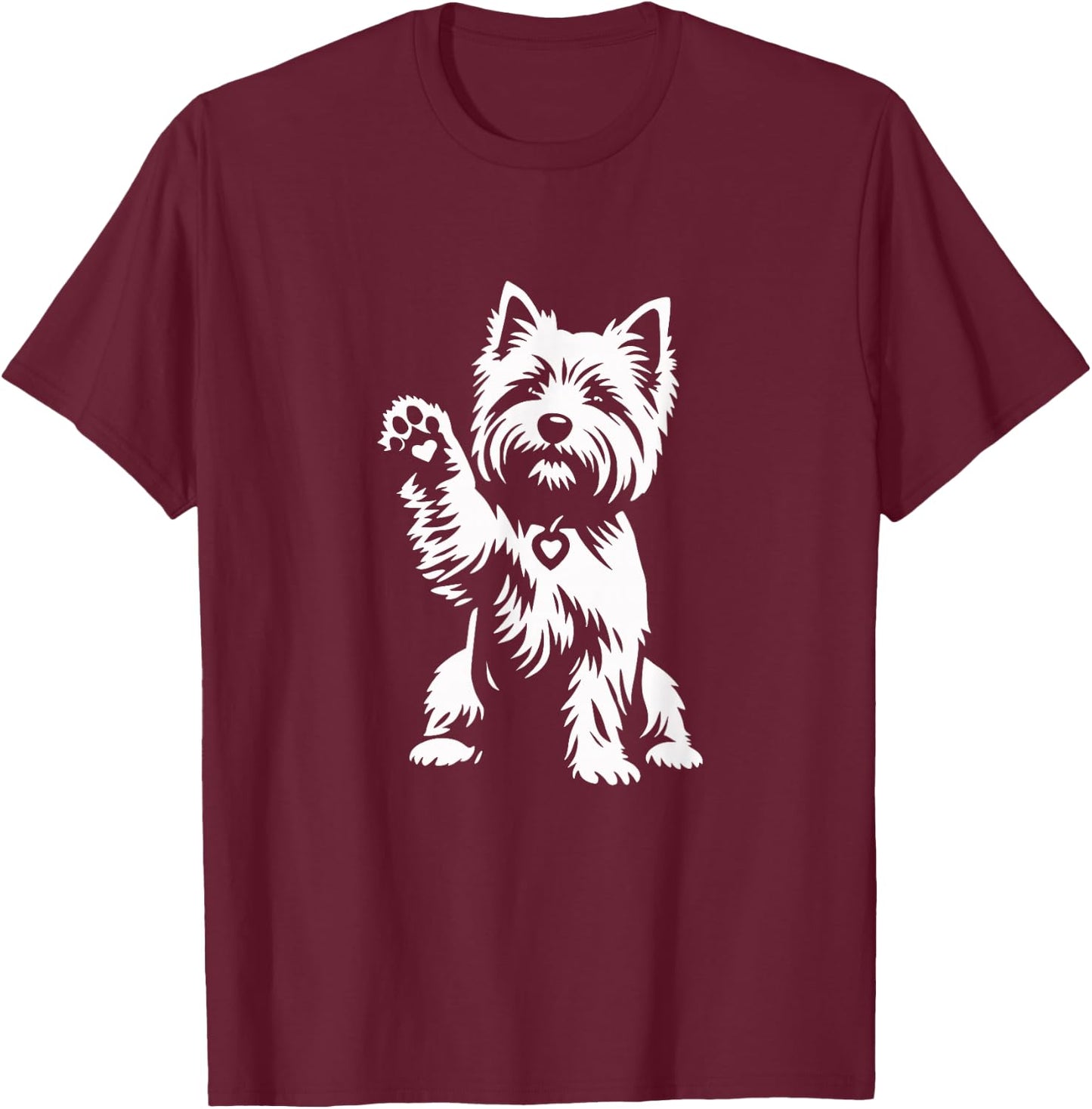Cute Cairn Terrier Heart Dog Graphic Design T-Shirt - T-Shirt | Maroon