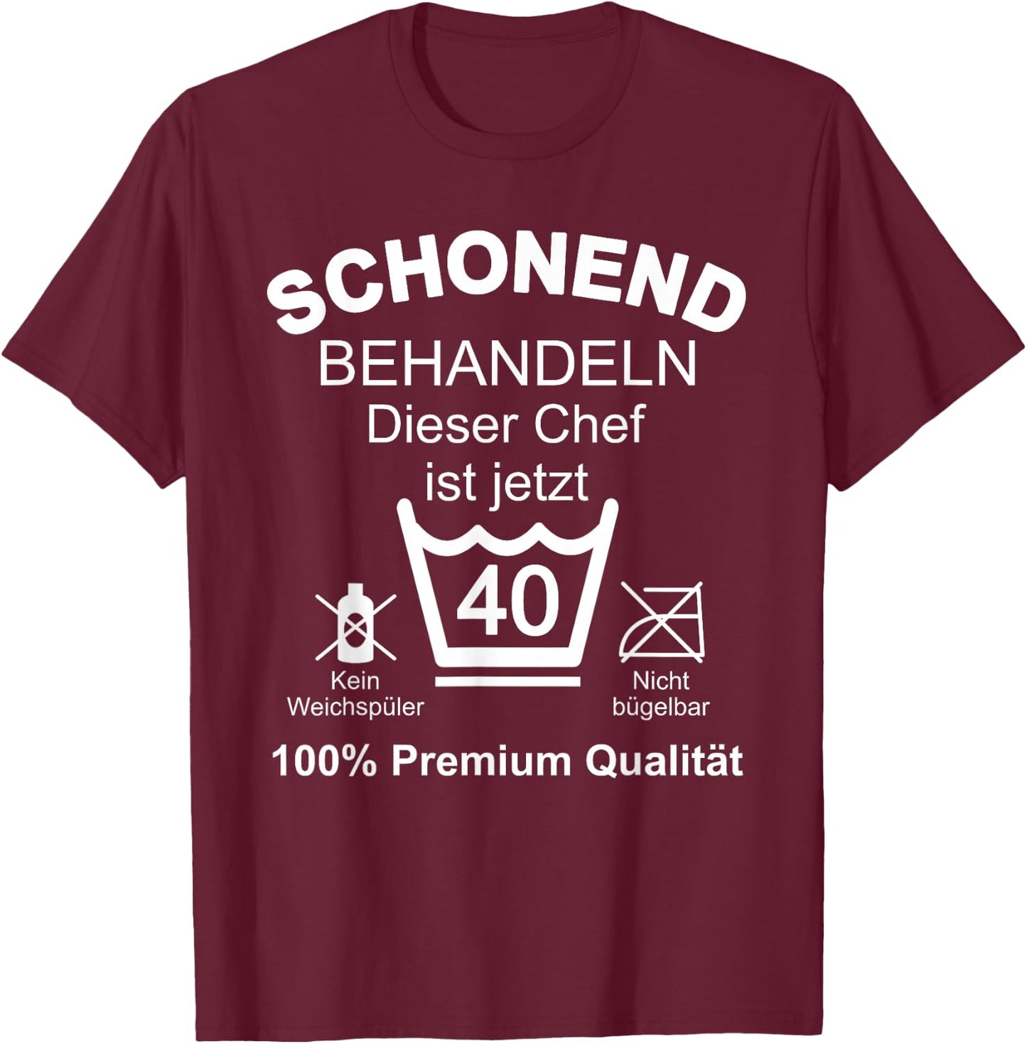 40th Birthday Men's Chef 40s 40 Years Man , black T-Shirt - T-Shirt | Maroon