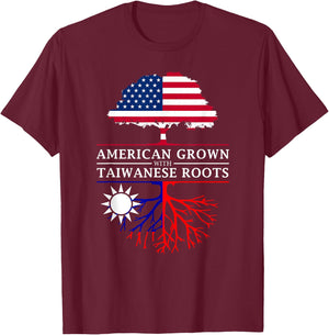 American Grown with Taiwanese Roots - Taiwan Shirt T-Shirt - T-Shirt | Maroon