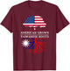 American Grown with Taiwanese Roots - Taiwan Shirt T-Shirt - T-Shirt | Maroon