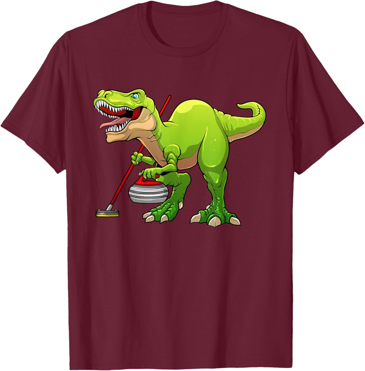 Funny Curling Art Women Curler Curling Sport Lover T-Shirt - T-Shirt | Maroon