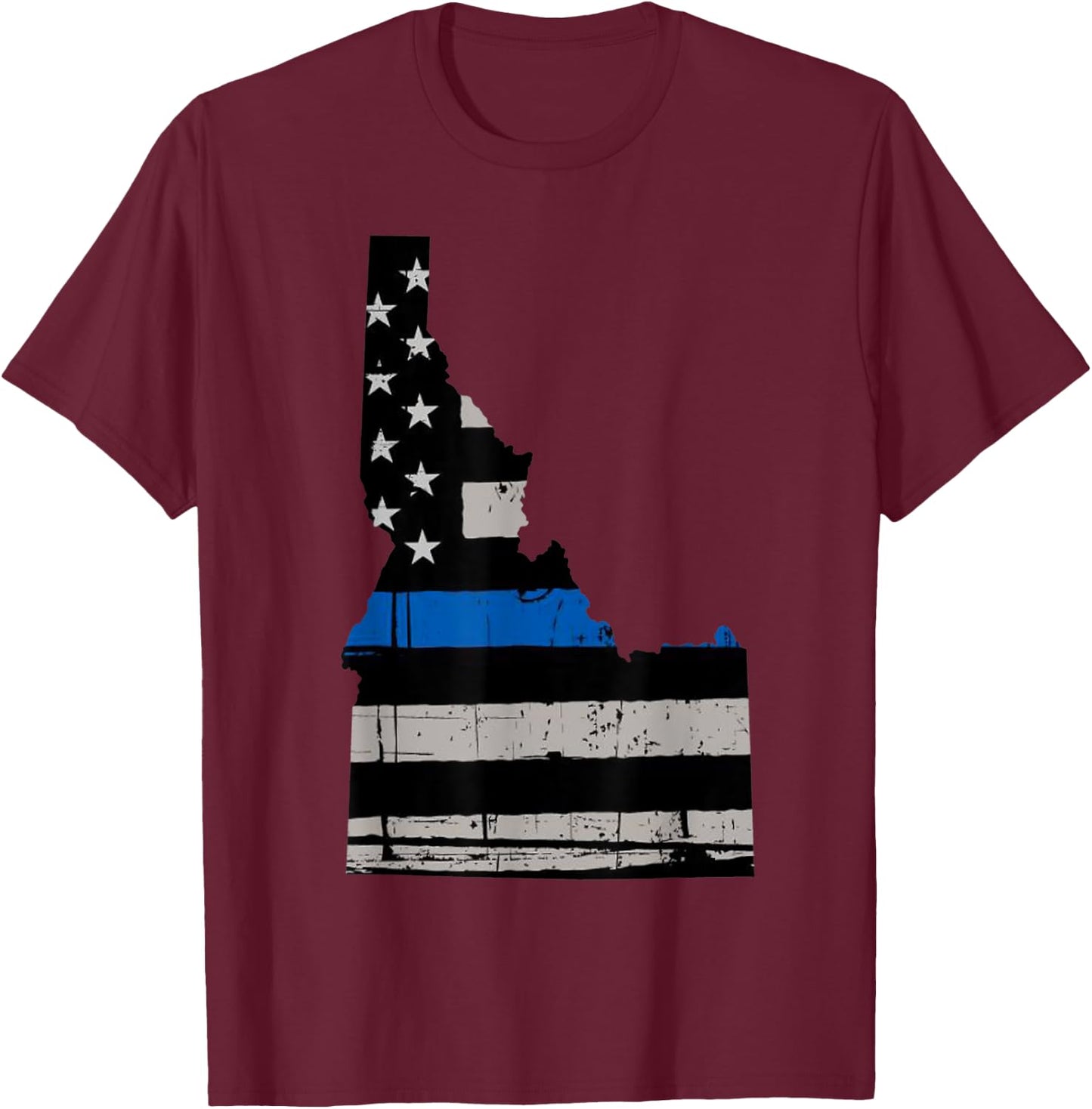 Support Law Enforcement Police Idaho Officers Blue T-Shirt - T-Shirt | Maroon