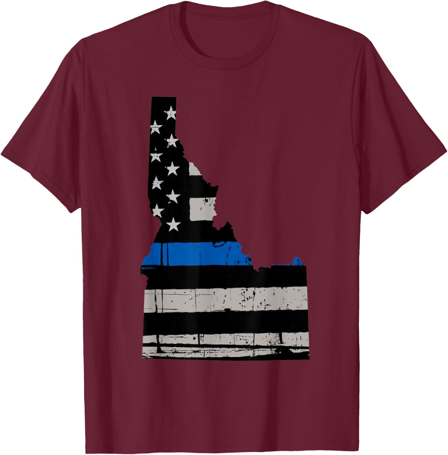 Support Law Enforcement Police Idaho Officers Blue T-Shirt - T-Shirt | Maroon