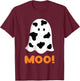 Funny cow print ghost with moo halloween costume T-Shirt - T-Shirt | Maroon