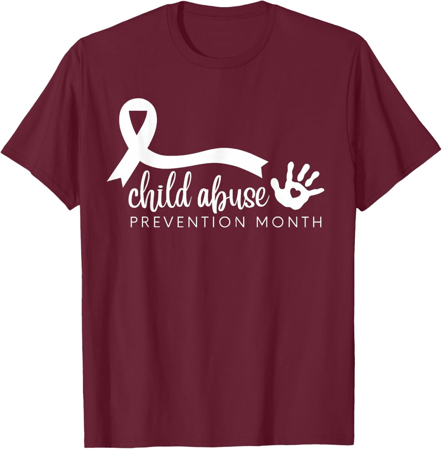In April We Wear Blue Cool Child Abuse Prevention Awareness T-Shirt - T-Shirt | Maroon