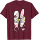 Easter Day Nurse Bunny Coquette Bow Stethoscope Scrub Top T-Shirt - T-Shirt | Maroon