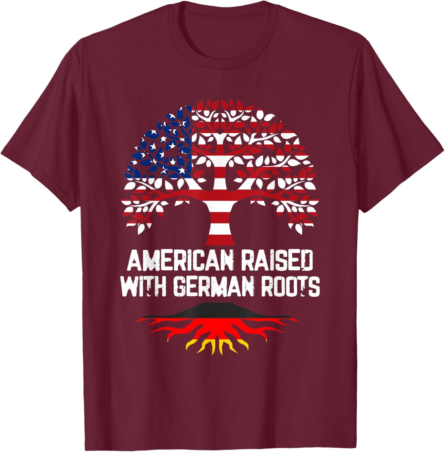 American raised with German roots American T-Shirt - T-Shirt | Maroon