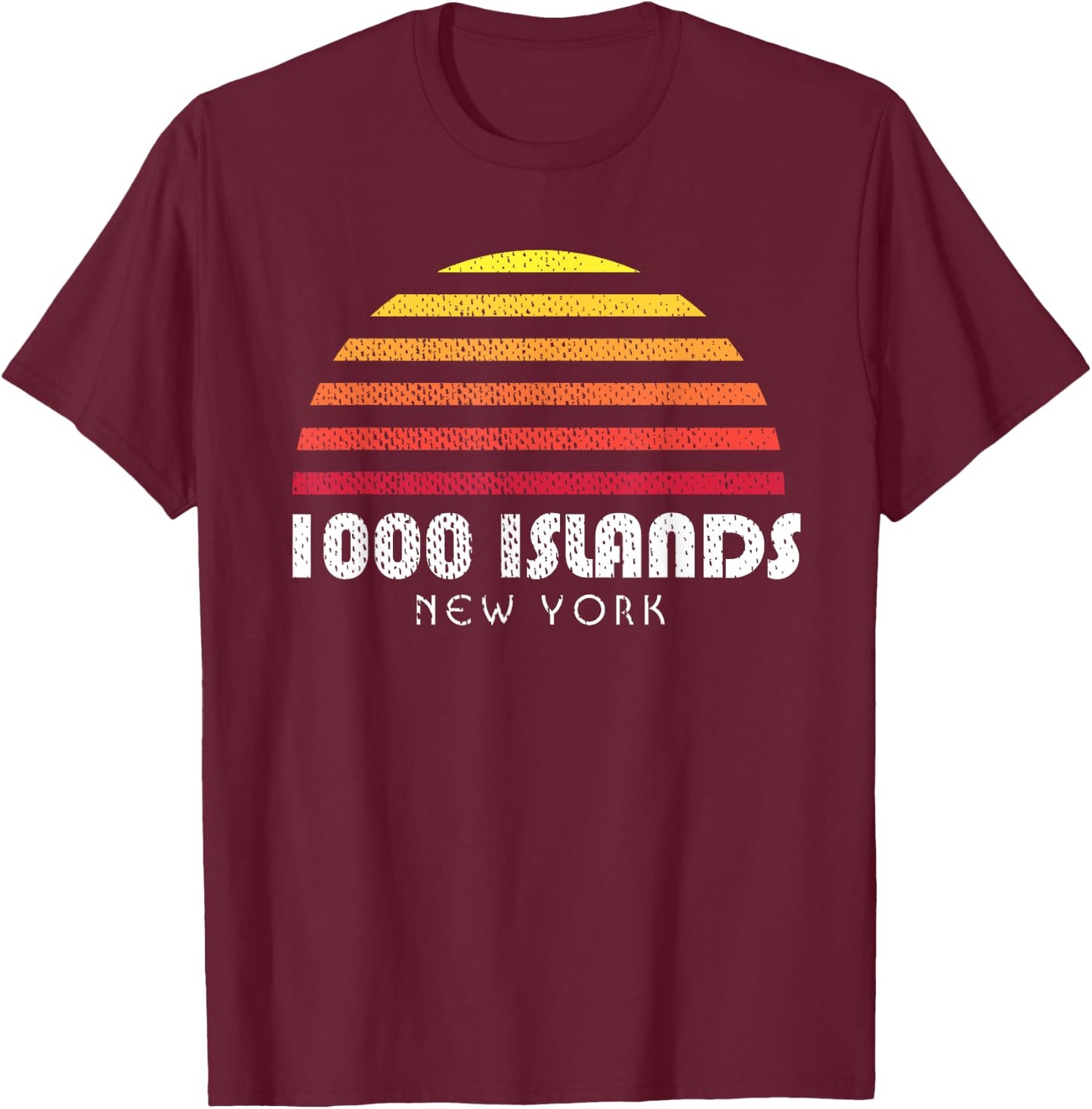 1000 Islands Sunset Thousand Islands NY Fishing T-Shirt - T-Shirt | Maroon