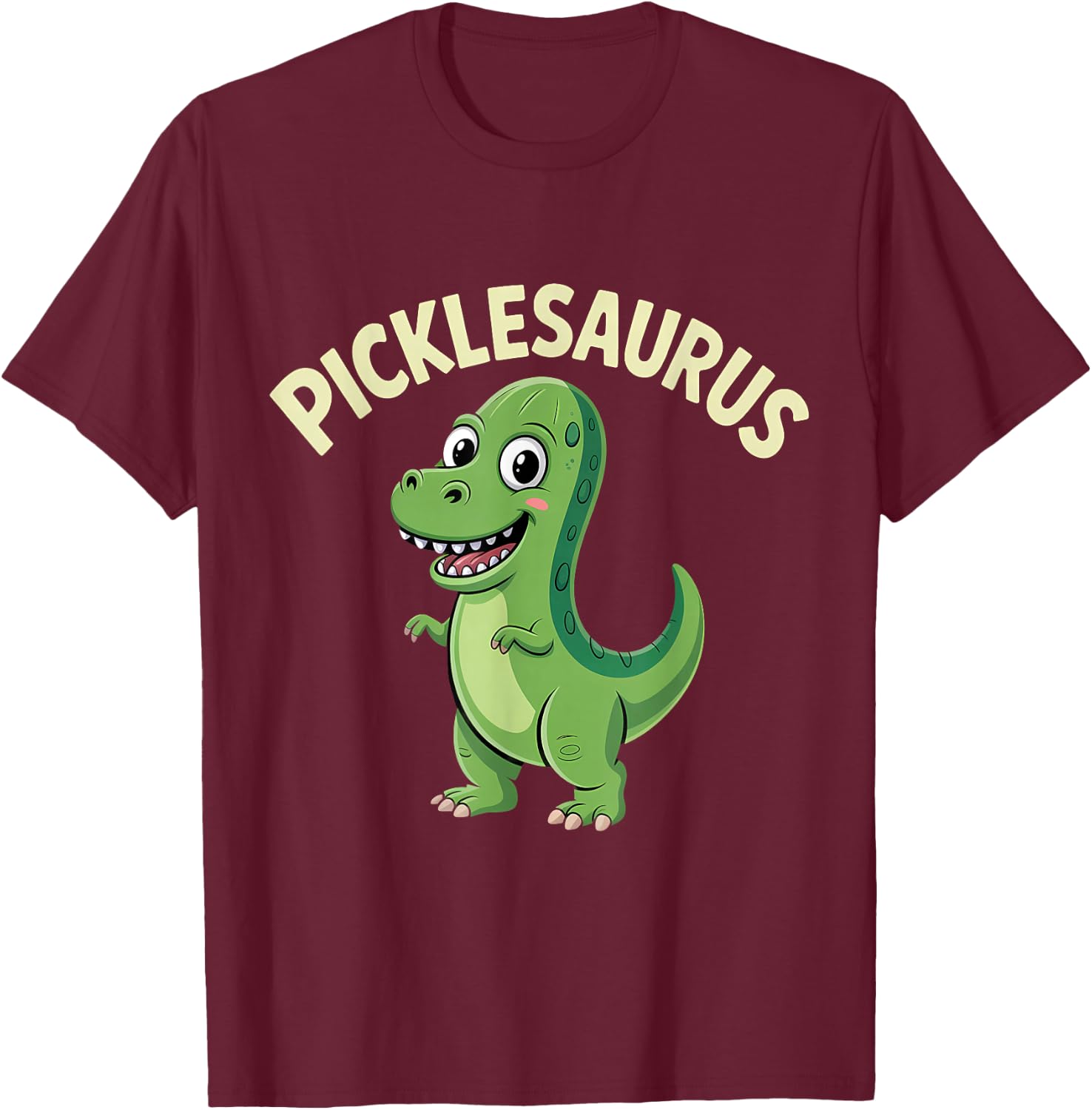 Pickle Dinosaur T-Rex Dill Cucumber Pickling Funny Pickle T-Shirt - T-Shirt | Maroon