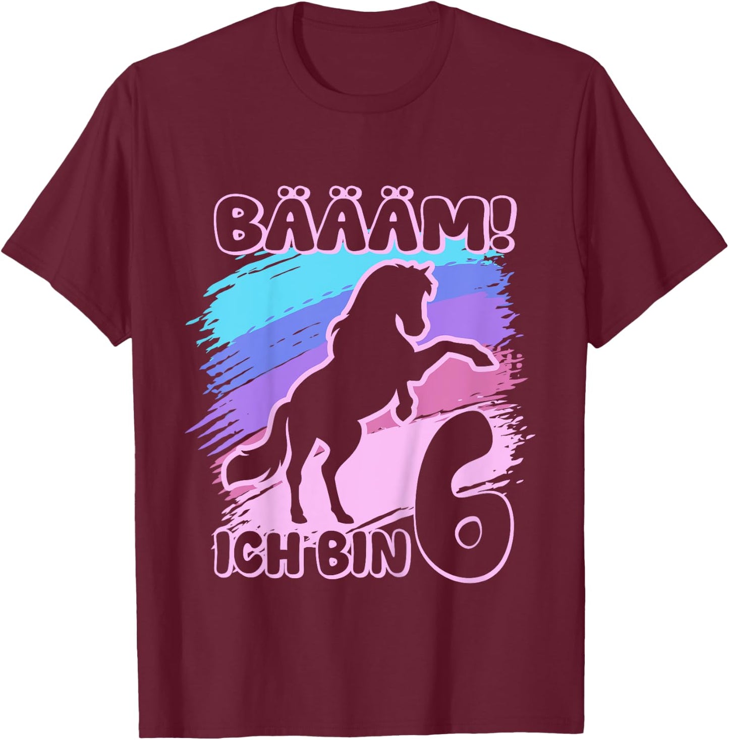 Kinder Bäm ich bin 6 | Schulkind | Einschulung T-Shirt - T-Shirt | Maroon