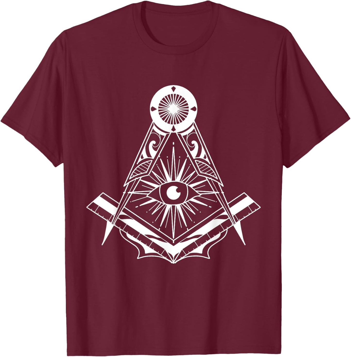 Freemason Emblem , Black, S T-Shirt - T-Shirt | Maroon