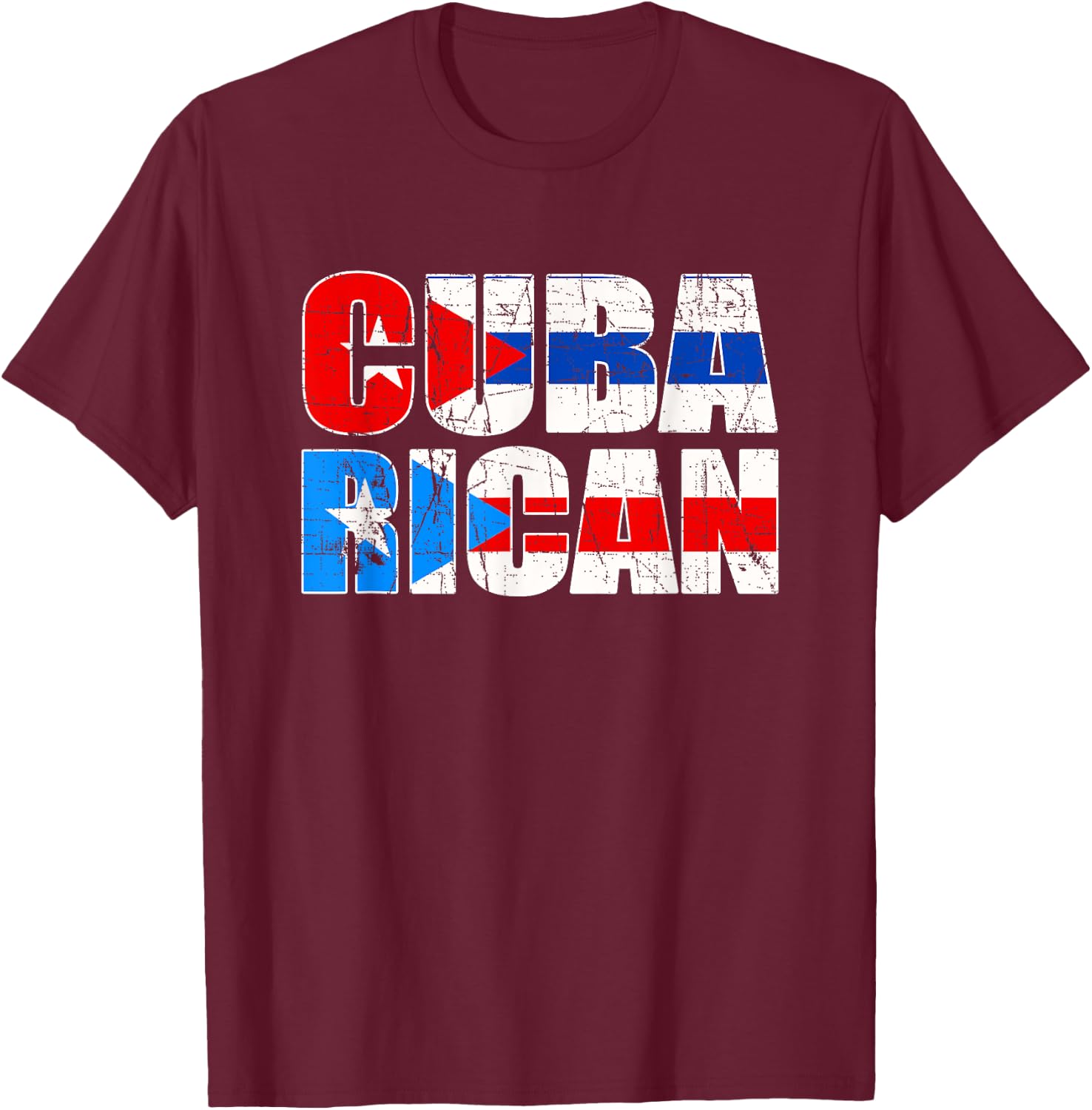 CubaRican Puerto Rico Cuba - Puerto Rican T-Shirt - T-Shirt | Maroon