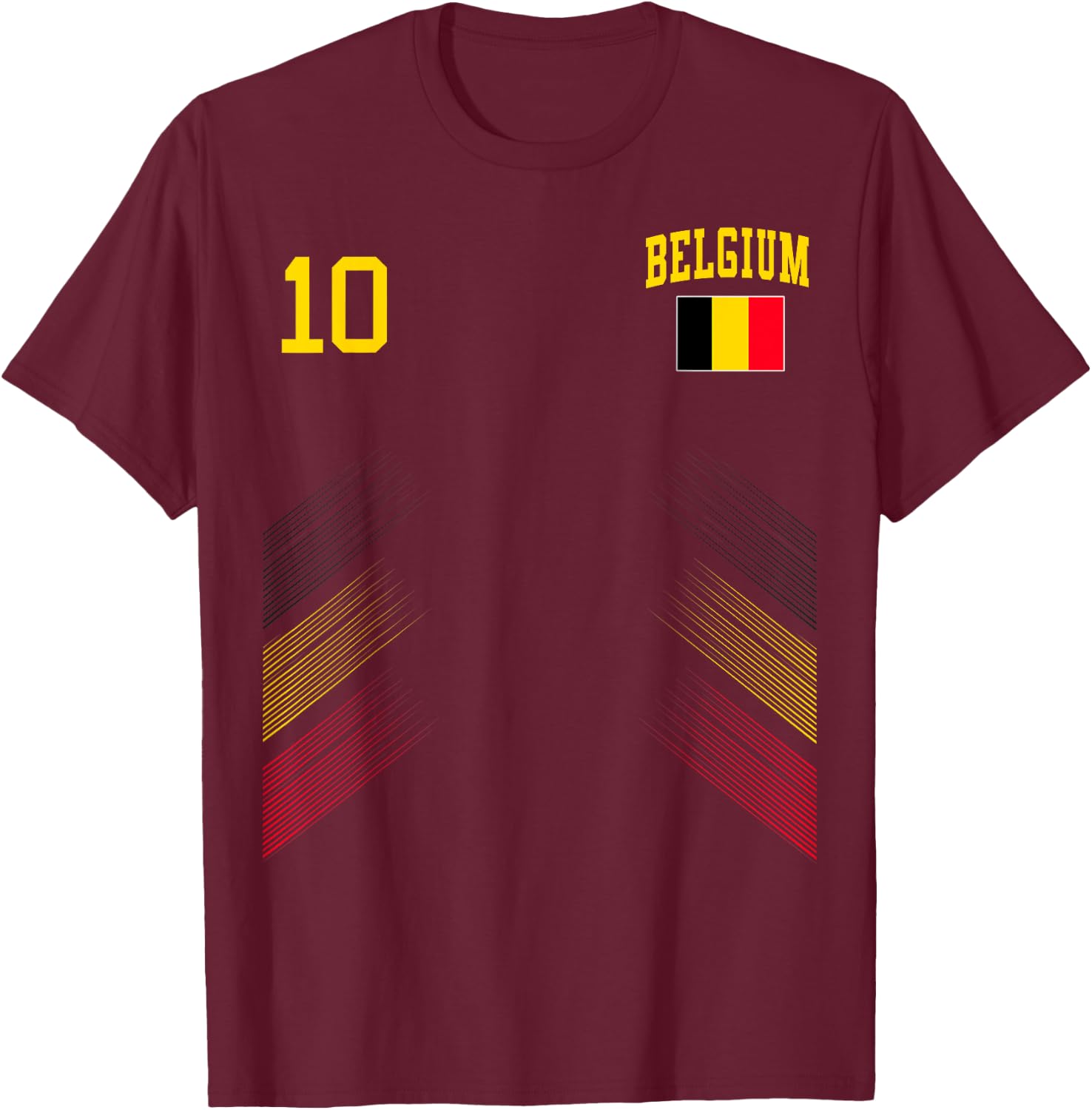 Belgien Fußball Fan Trikot Belgische Flagge Fußballliebhaber T-Shirt - T-Shirt | Maroon