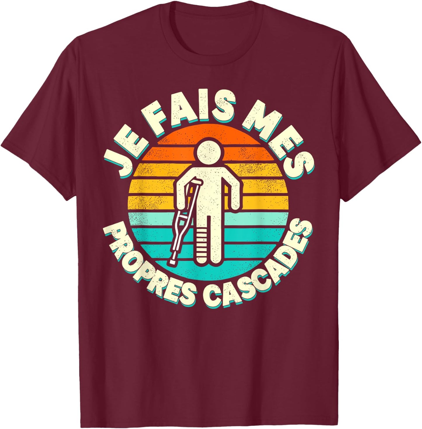 Je Fais Mes Opres Waterfalls Gift Get Well Well , Black, S T-Shirt - T-Shirt | Maroon