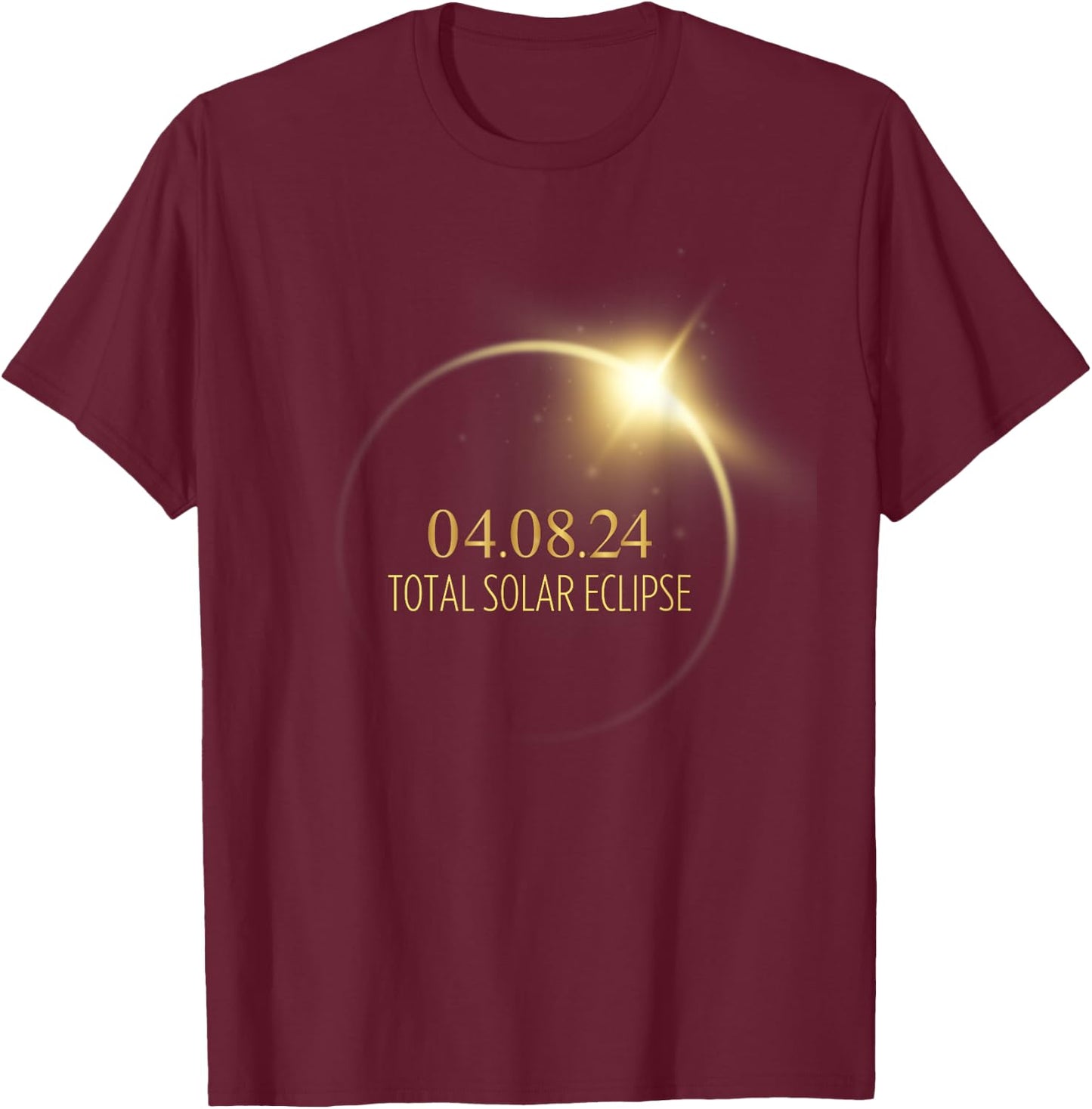 America Totality Solar Eclipse 2024 4.08.24 Accessories T-Shirt - T-Shirt | Maroon