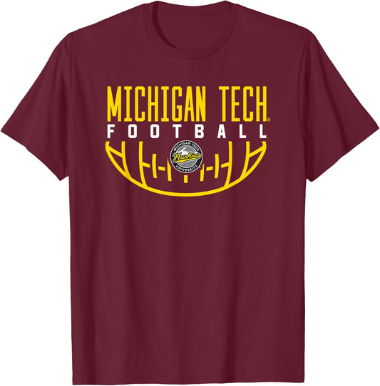 Michigan Tech Huskies Football Arch T-Shirt - T-Shirt | Maroon