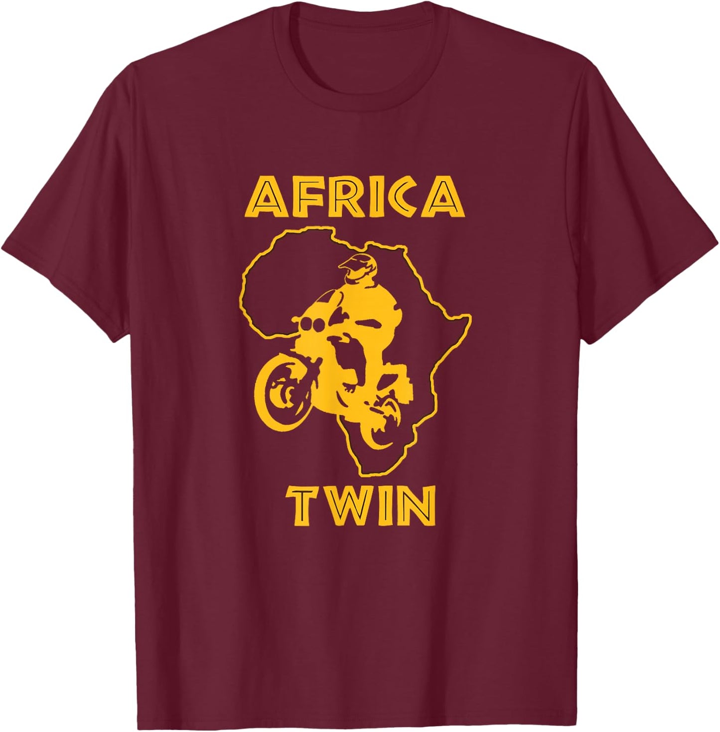 AFRICA TWIN Shirt. Motorcycle touring trail riding T-Shirt - T-Shirt | Maroon