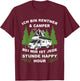 with German Text "Ich bin Rentner und Camper Camping" [German, black T-Shirt - T-Shirt | Maroon