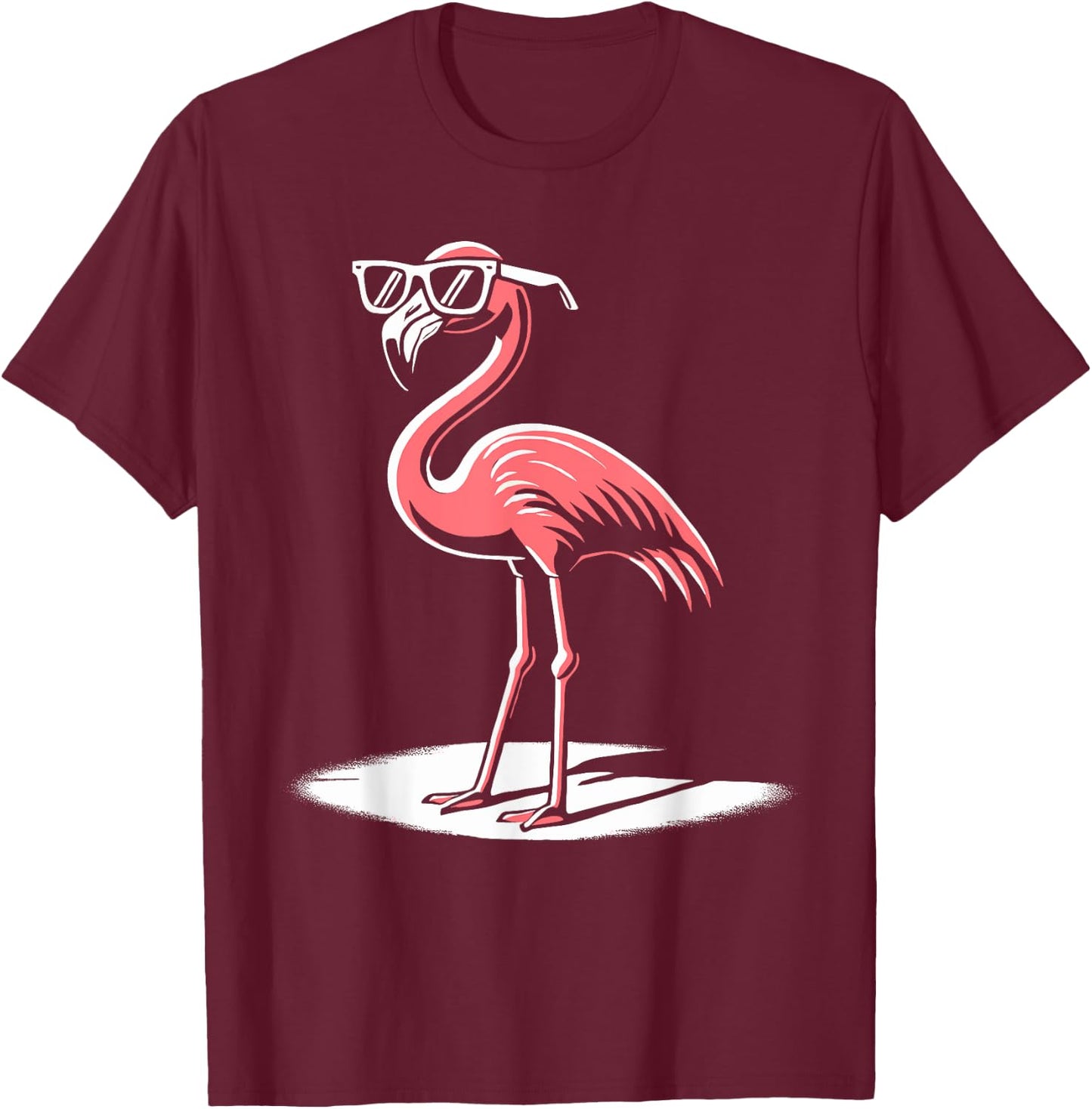 Pink Flamingo in Sunglasses Men Women Kids Funny Flamingo T-Shirt - T-Shirt | Maroon