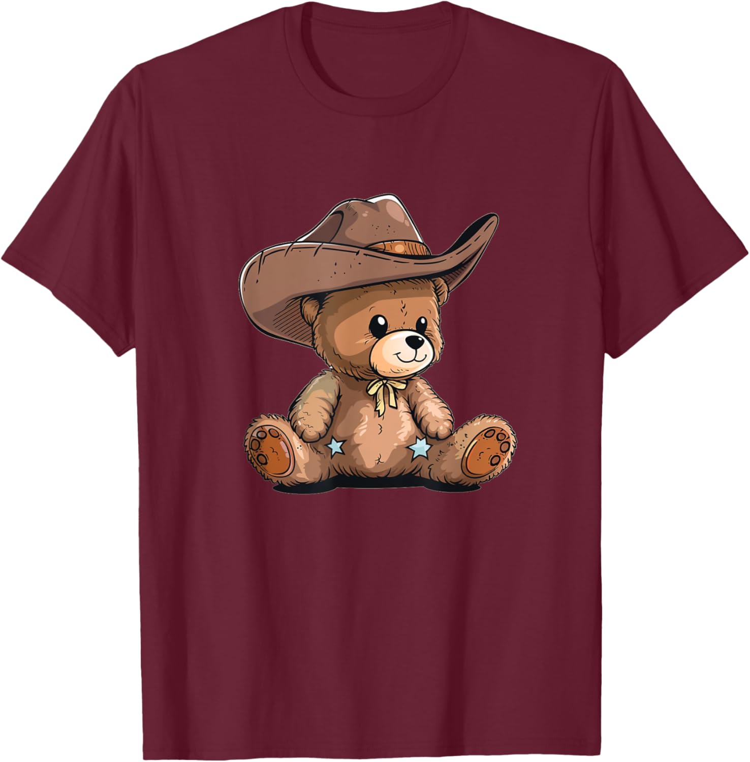 Adorable Teddy Bear Cowboy T-Shirt - T-Shirt | Maroon