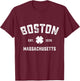 Boston Massachusetts Vintage Shamrock Sports T-Shirt - T-Shirt | Maroon
