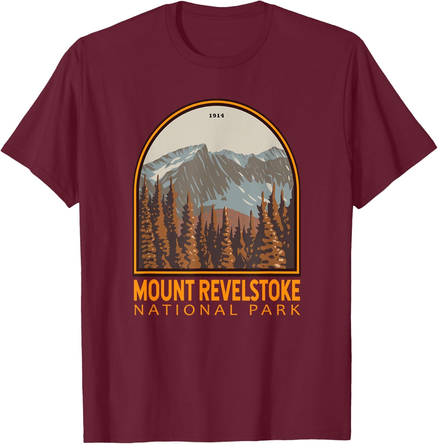Mount Revelstoke National Park Canada Vintage Emblem T-Shirt - T-Shirt | Maroon
