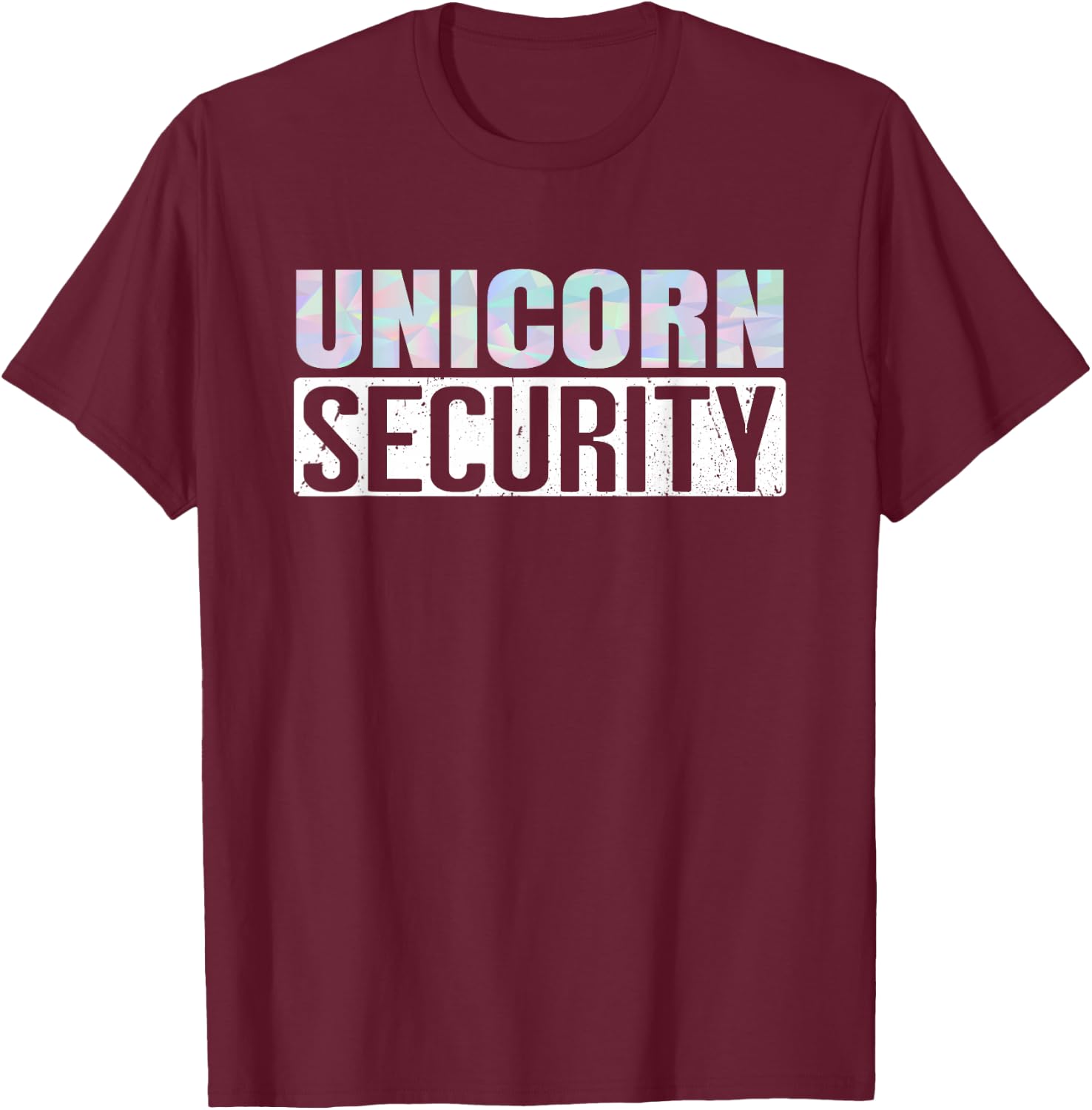 Halloween Easy Quick Dad Mom Adult Costume Unicorn Security T-Shirt - T-Shirt | Maroon