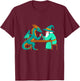 Vintage Funny Dragon And Wizard Fantasy Arm Wrestling Myth T-Shirt - T-Shirt | Maroon