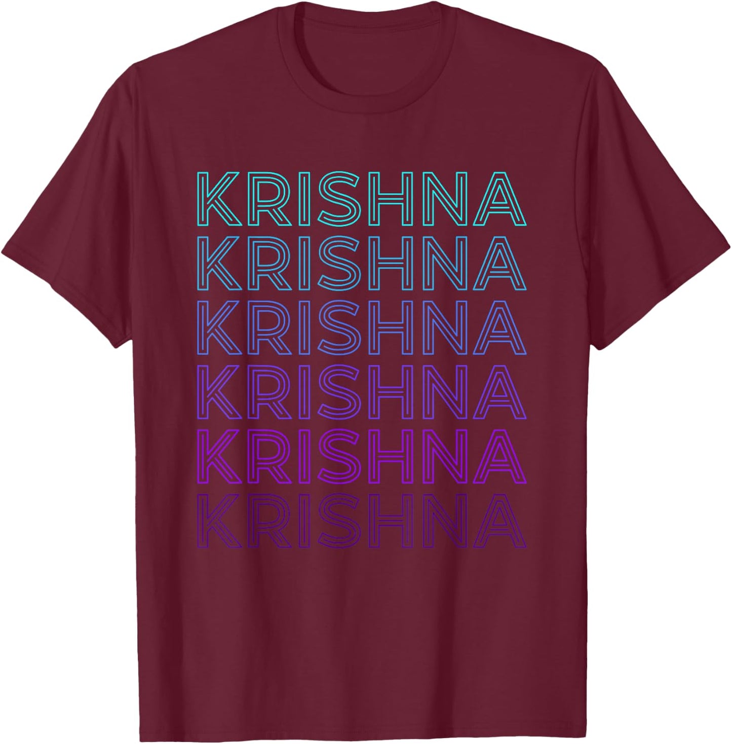 Krishna Hindu God Mythology Hinduism Retro T-Shirt - T-Shirt | Maroon