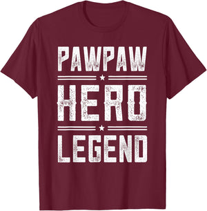 Pawpaw Hero Legend - Vintage Distressed Pawpaw T-Shirt - T-Shirt | Maroon