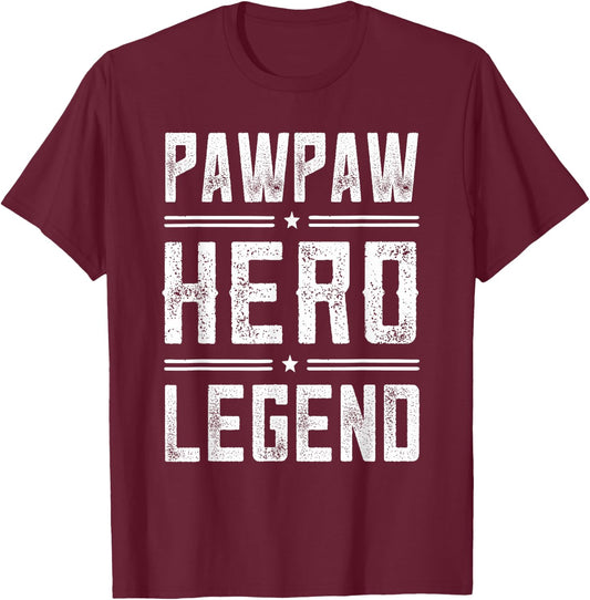 Pawpaw Hero Legend - Vintage Distressed Pawpaw T-Shirt - T-Shirt | Maroon