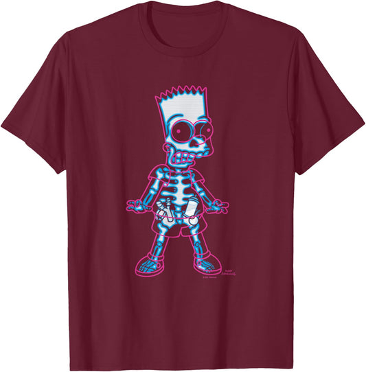 The Simpsons Bart Simpson Way in Trouble X-Ray , black T-Shirt - T-Shirt | Maroon