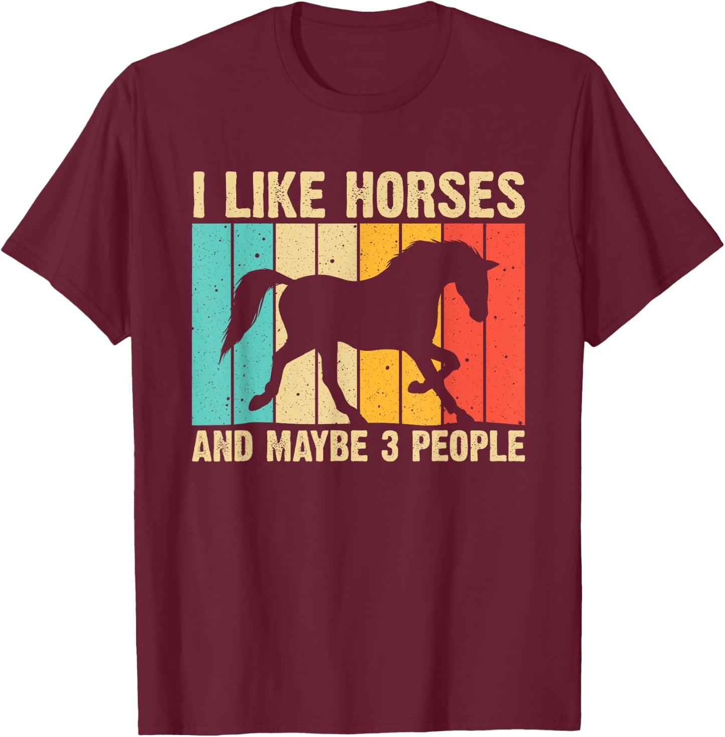 Funny Horse Art Horse Lover Men Women Boys Girls Introvert T-Shirt - T-Shirt | Maroon