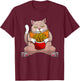 Funny French Fries Design Women Cat Foodie Eater T-Shirt - T-Shirt | Maroon