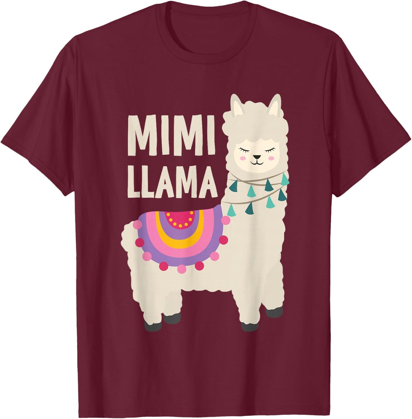 Mimi Llama Mimi Of The Birthday Llama Party Family T-Shirt - T-Shirt | Maroon