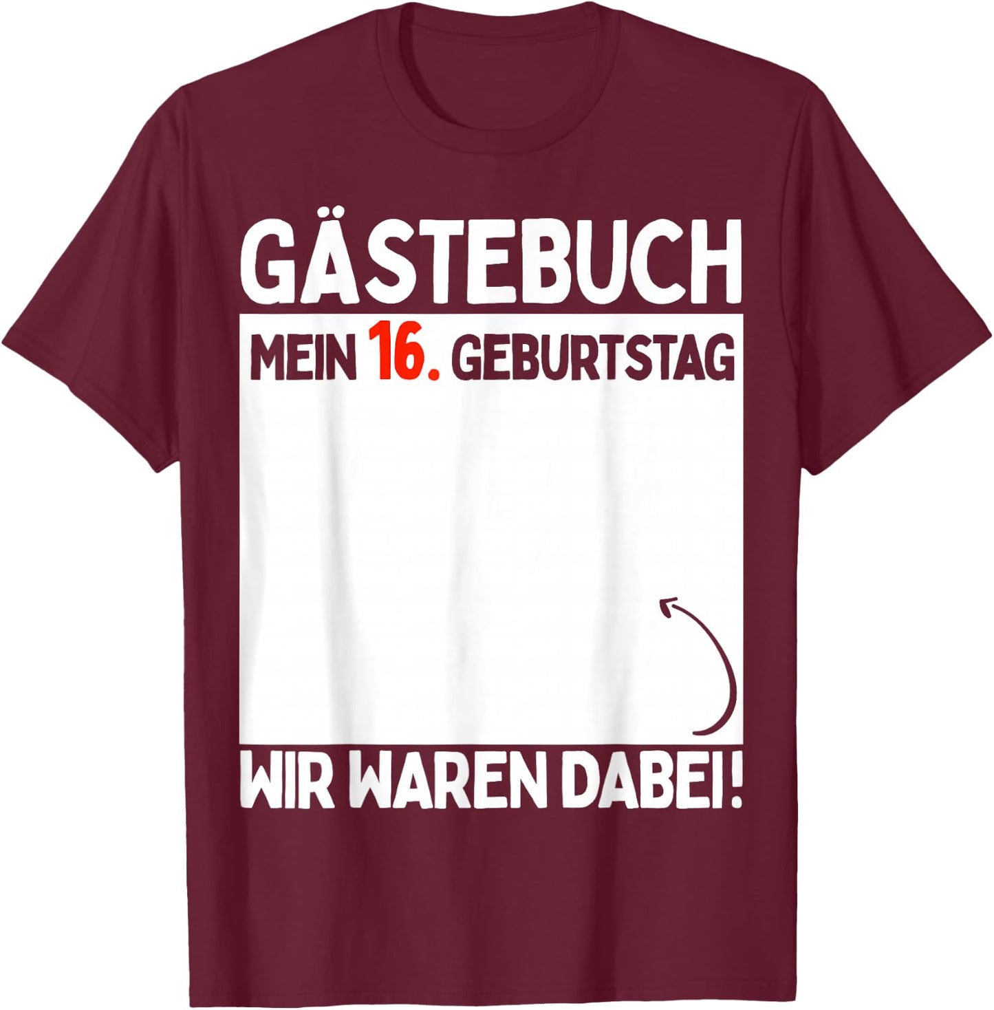 16th Birthday Boy Girl 16 Years 2008 Funny Gift , black T-Shirt - T-Shirt | Maroon