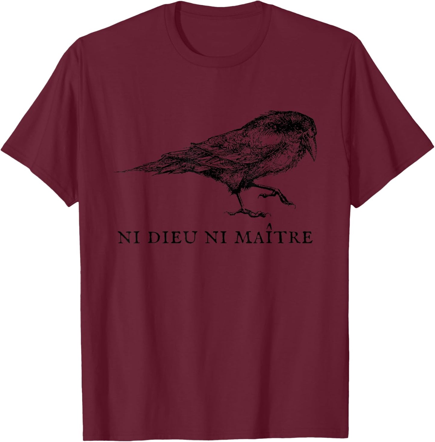 Neither God nor Master | No Gods No Masters , grey T-Shirt - T-Shirt | Maroon