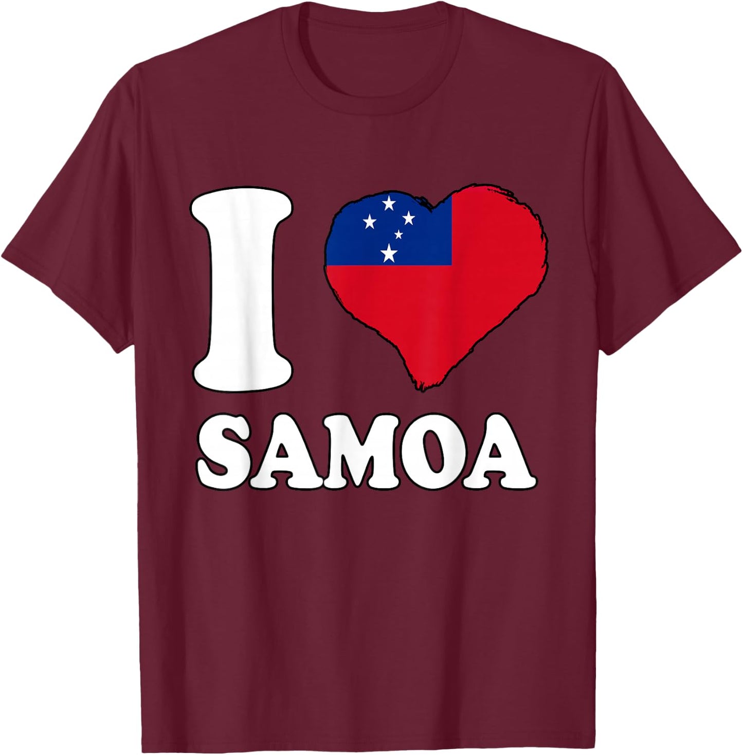 I Love Samoa Samoan Pride Samoan Roots Samoan Flag T-Shirt - T-Shirt | Maroon
