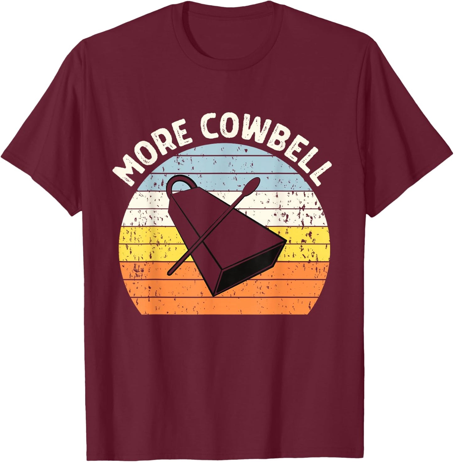 Vintage Sunset More Cowbell T-Shirt - T-Shirt | Maroon