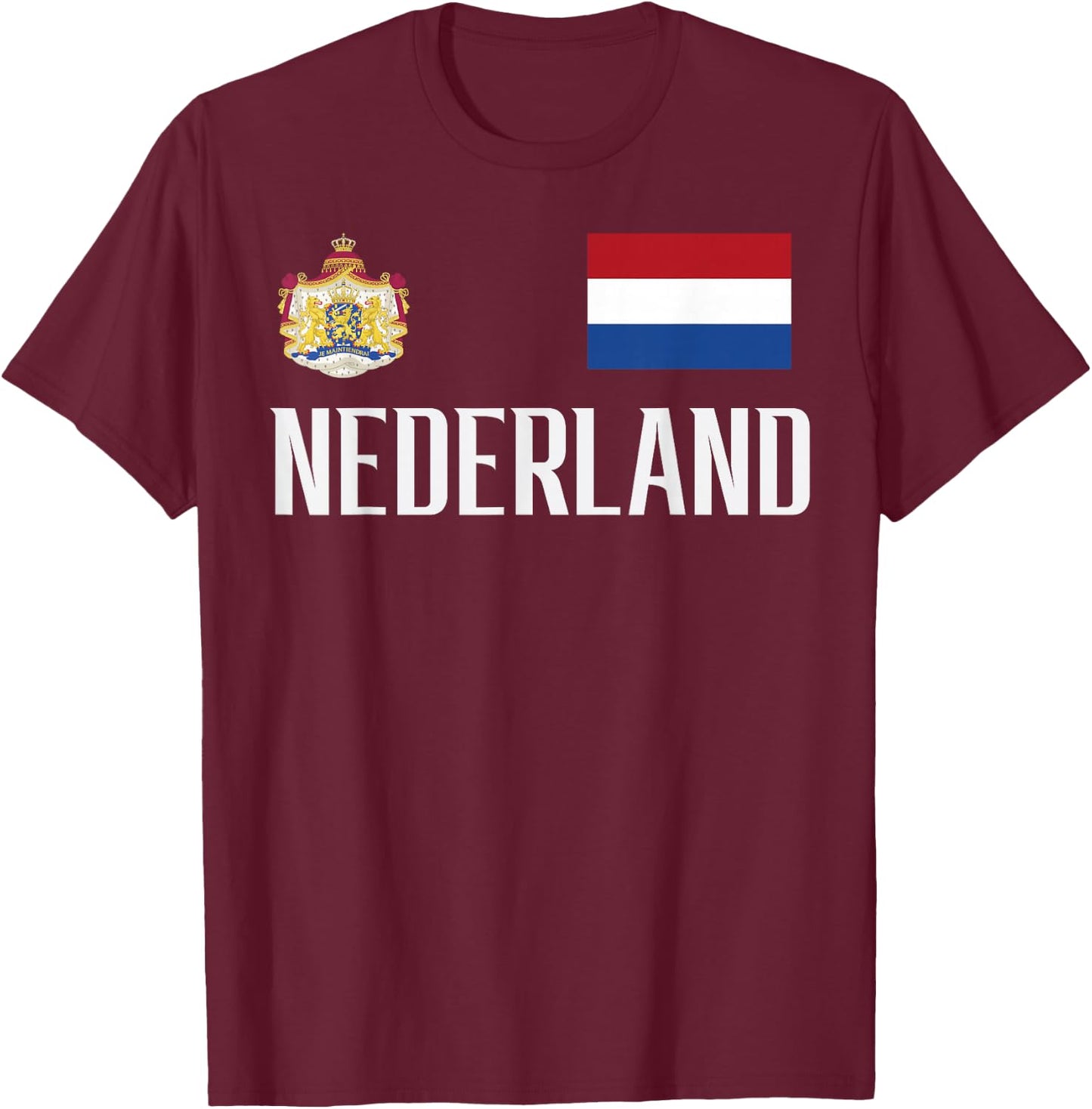 Netherlands Nederland Football Soccer Fan Men Women Kids T-Shirt - T-Shirt | Maroon