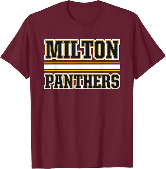 Milton Panthers Horizontal Stripes T-Shirt - T-Shirt | Maroon