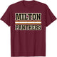 Milton Panthers Horizontal Stripes T-Shirt - T-Shirt | Maroon