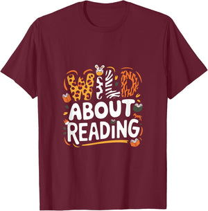 Wild About Reading - Wild About Reading Bookworm T-Shirt - T-Shirt | Maroon