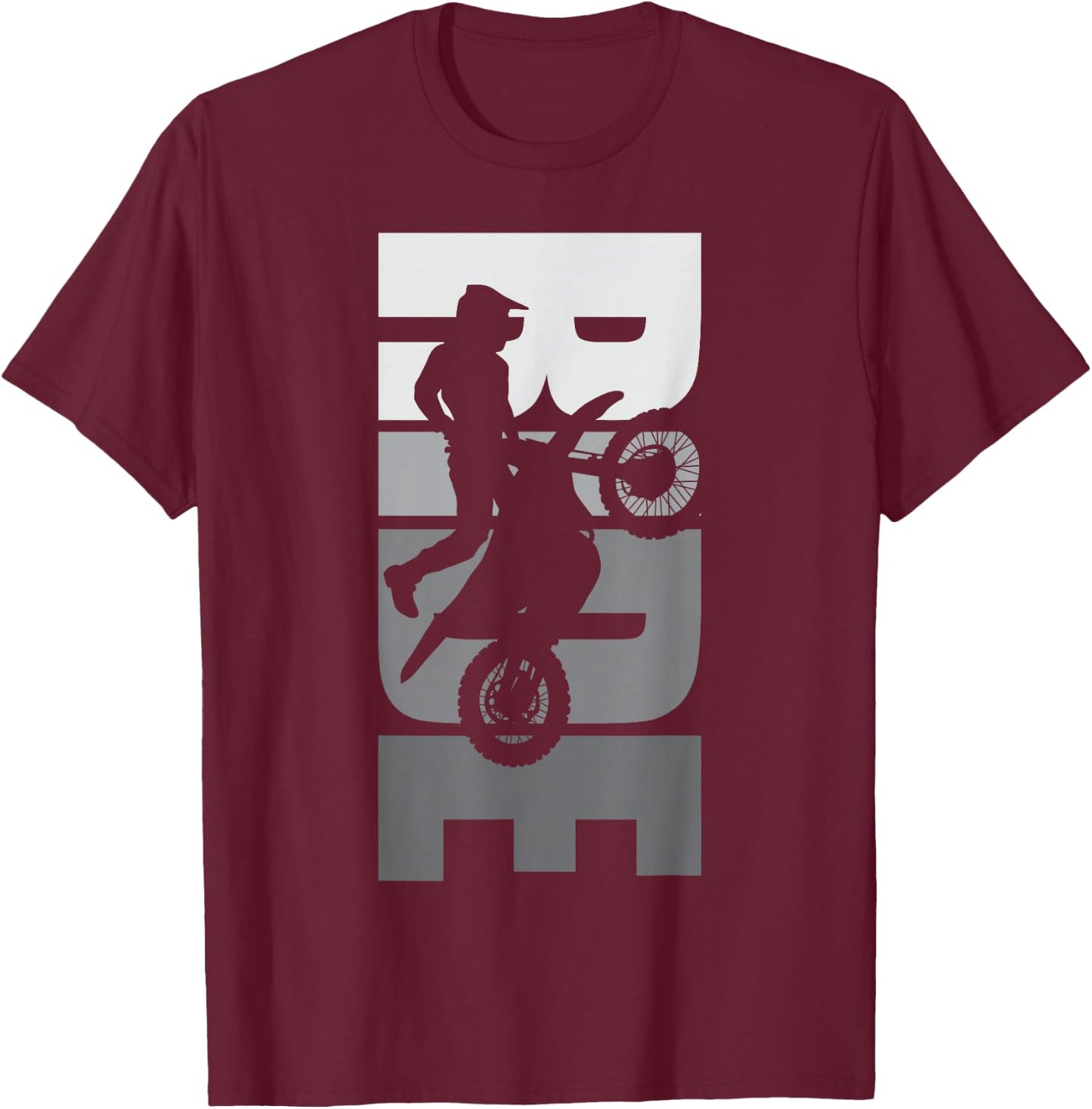 Ride Dirt Bike Motocross Motorcycle MX Offroad Life Passion , black T-Shirt - T-Shirt | Maroon