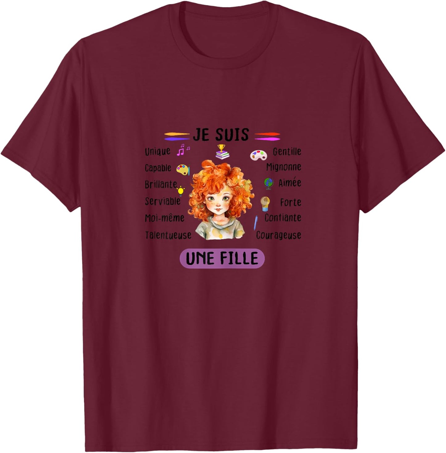 Back to School Party , white, Female X-Small T-Shirt - T-Shirt | Maroon