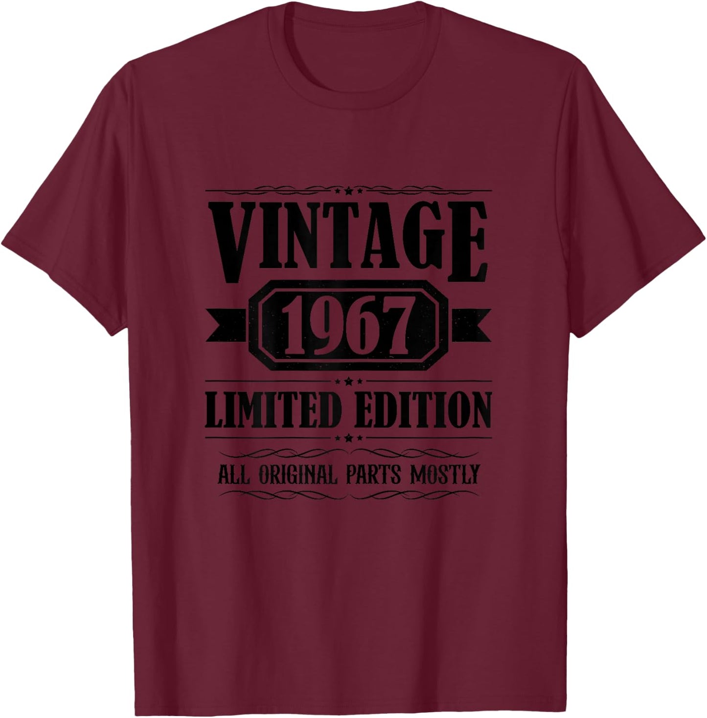 Vintage 1967 T Shirts Retro Funny 1967 Birthday T-Shirt - T-Shirt | Maroon
