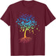 Colorful Butterfly Tree Root Environment Inspiration T-Shirt - T-Shirt | Maroon