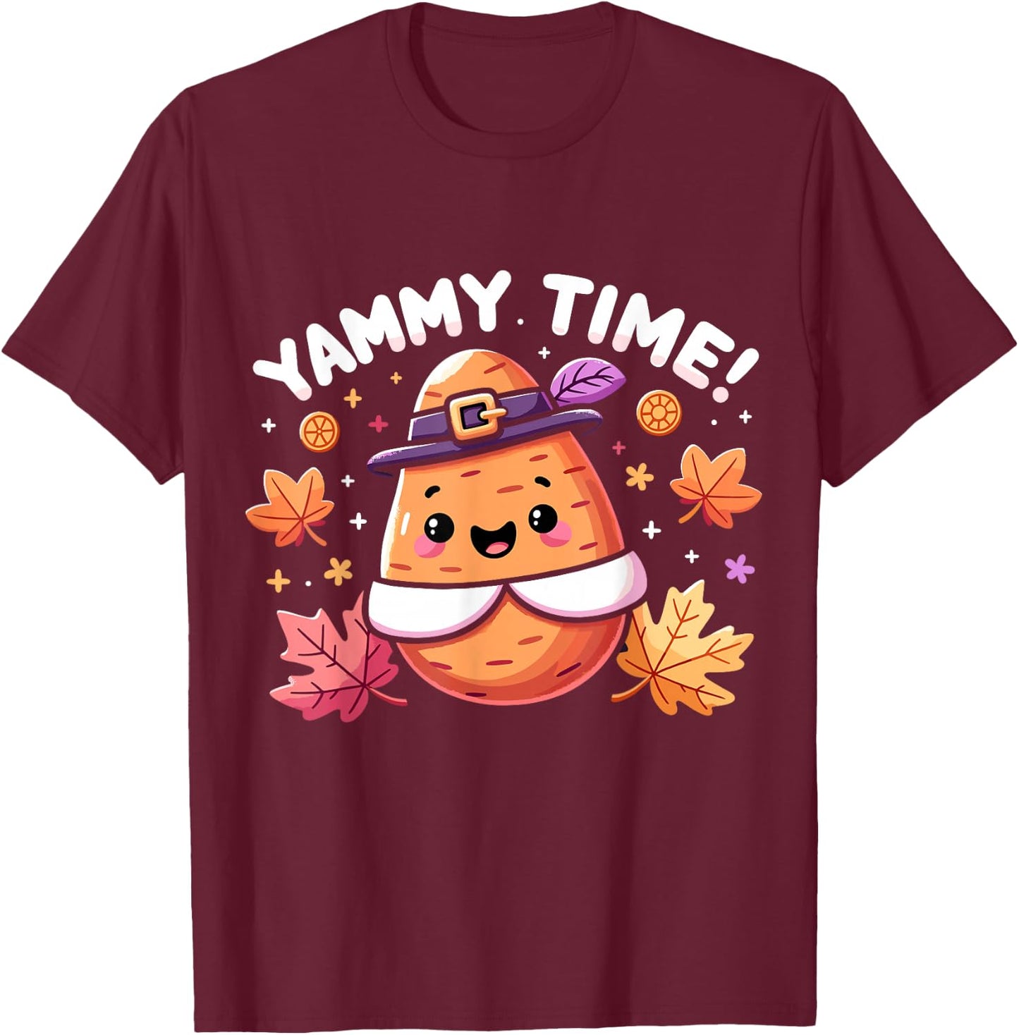 Funny Thanksgiving Yam Yammy Time T-Shirt - T-Shirt | Maroon