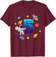 Kids 5 Years Old Birthday Boy Astronaut Outer Space Galaxy T-Shirt - T-Shirt | Maroon